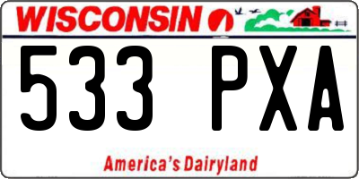 WI license plate 533PXA