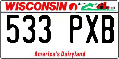 WI license plate 533PXB