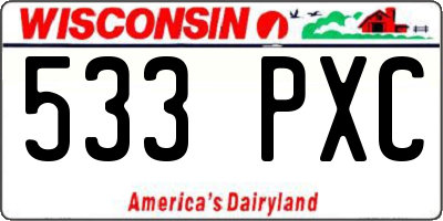 WI license plate 533PXC
