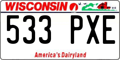 WI license plate 533PXE