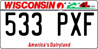 WI license plate 533PXF