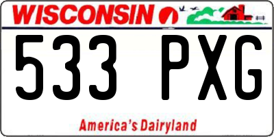 WI license plate 533PXG
