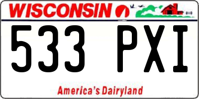 WI license plate 533PXI