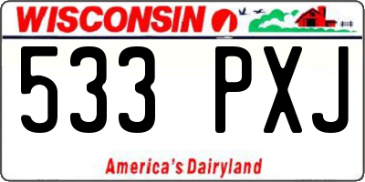 WI license plate 533PXJ