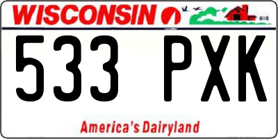 WI license plate 533PXK