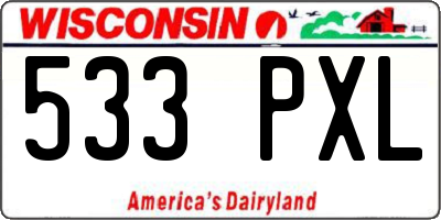 WI license plate 533PXL