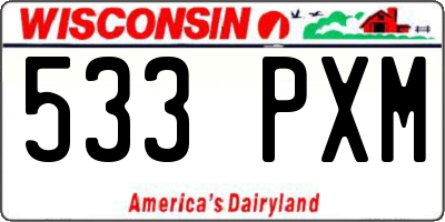 WI license plate 533PXM