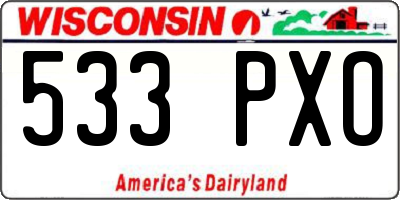 WI license plate 533PXO
