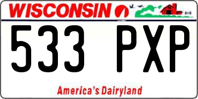 WI license plate 533PXP