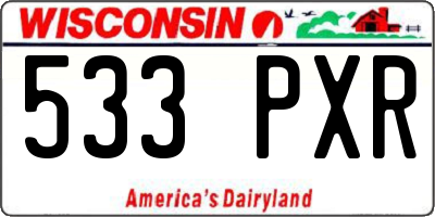 WI license plate 533PXR