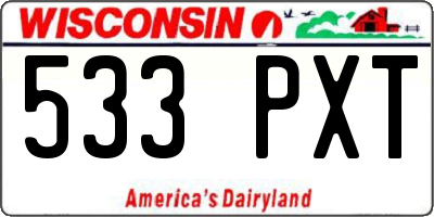 WI license plate 533PXT