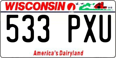 WI license plate 533PXU