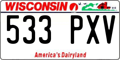 WI license plate 533PXV