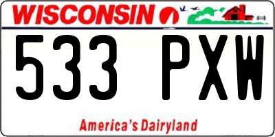 WI license plate 533PXW