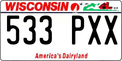 WI license plate 533PXX