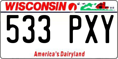 WI license plate 533PXY
