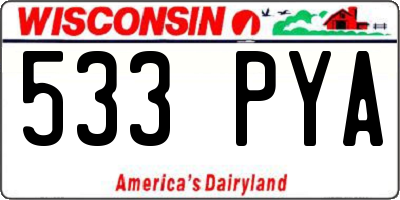 WI license plate 533PYA