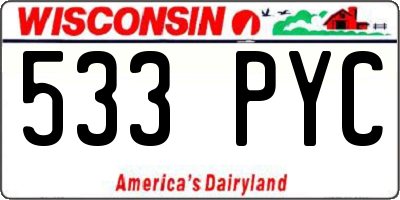 WI license plate 533PYC