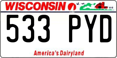WI license plate 533PYD