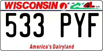 WI license plate 533PYF