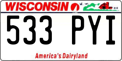 WI license plate 533PYI