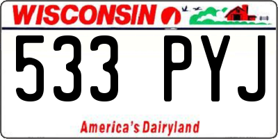 WI license plate 533PYJ