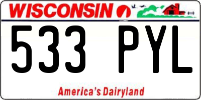 WI license plate 533PYL