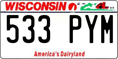 WI license plate 533PYM