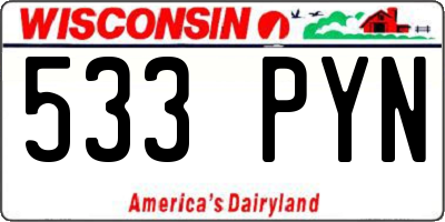WI license plate 533PYN