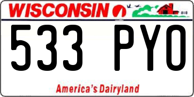WI license plate 533PYO