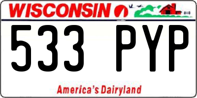 WI license plate 533PYP