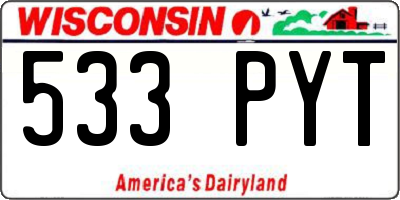 WI license plate 533PYT