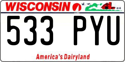 WI license plate 533PYU