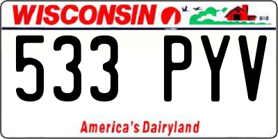 WI license plate 533PYV