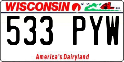 WI license plate 533PYW