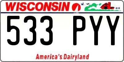 WI license plate 533PYY