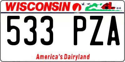 WI license plate 533PZA