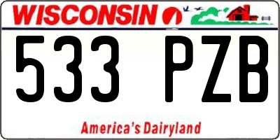 WI license plate 533PZB