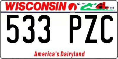 WI license plate 533PZC