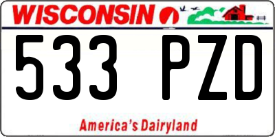 WI license plate 533PZD
