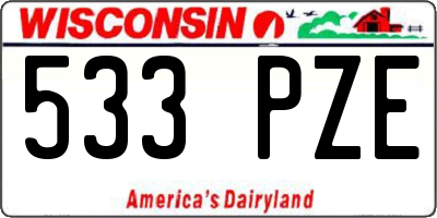 WI license plate 533PZE