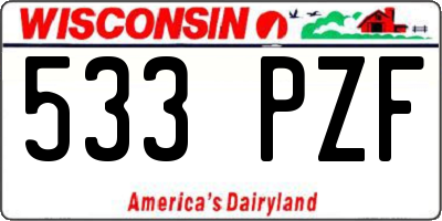 WI license plate 533PZF