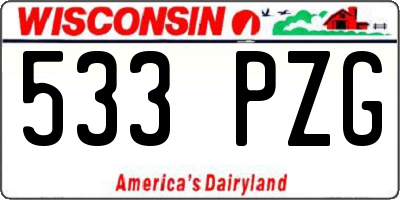 WI license plate 533PZG