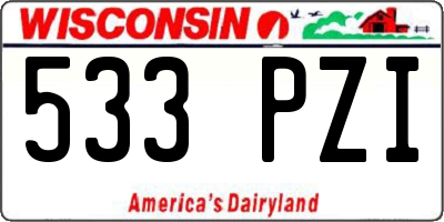 WI license plate 533PZI