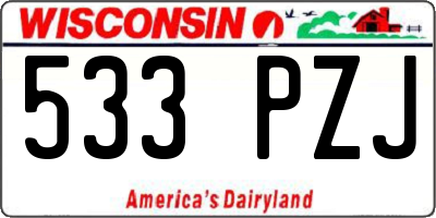 WI license plate 533PZJ