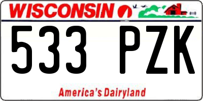 WI license plate 533PZK