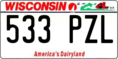 WI license plate 533PZL