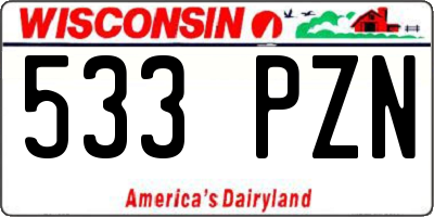 WI license plate 533PZN