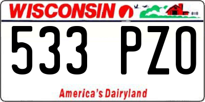 WI license plate 533PZO