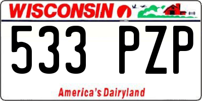 WI license plate 533PZP